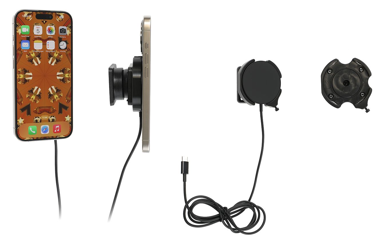 Brodit houder/swivel met MagSafe Charger-zwart iPhone 12-17